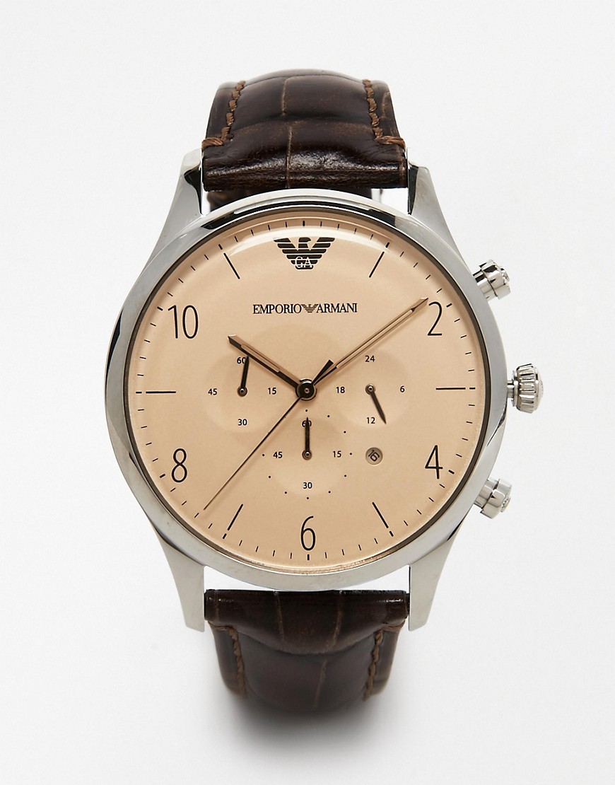 emporio armani leather strap watch ar1878