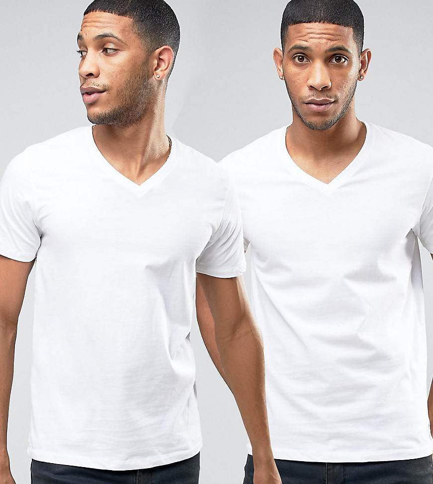 Levis V-Neck T-Shirt In 2 Pack White - White
