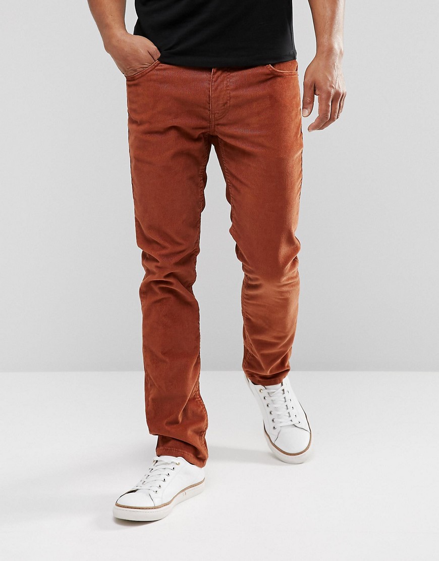 Levis 511 Slim Fit Cord Trousers Rich Brown - Rich brown 14w cord