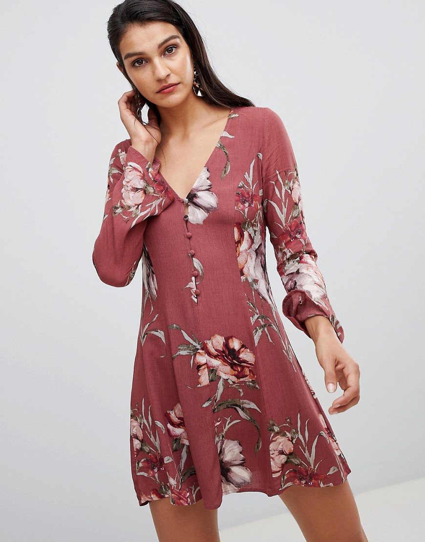 Lunik floral dress with flare sleeve
