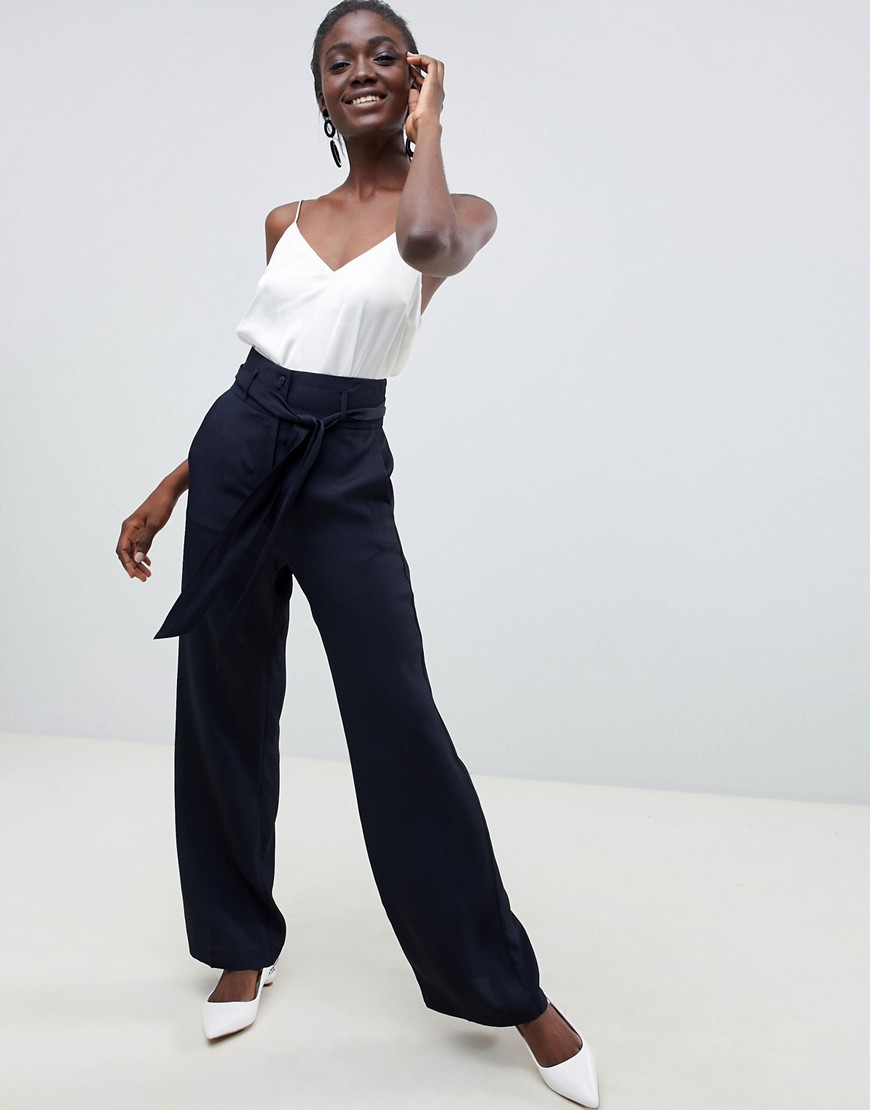 ASOS WHITE wide leg trousers with high waist