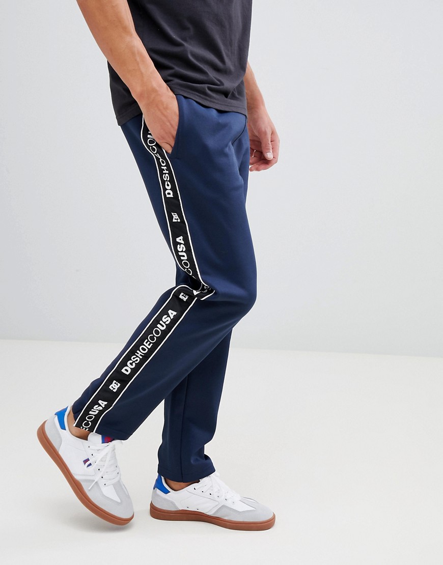 DC Shoes Joggers with Logo Taping in Navy