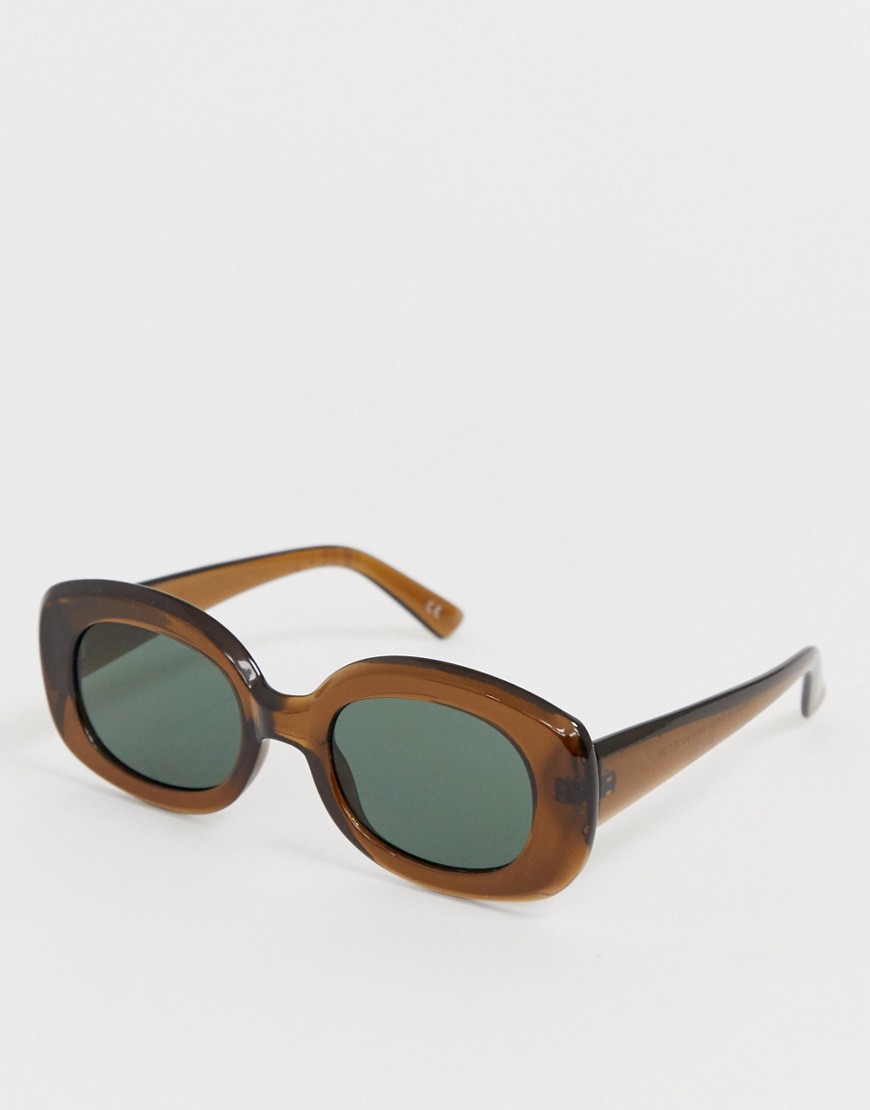 Квадратные солнцезащитные очки в стиле 90-х ASOS DESIGN - Коричневый 