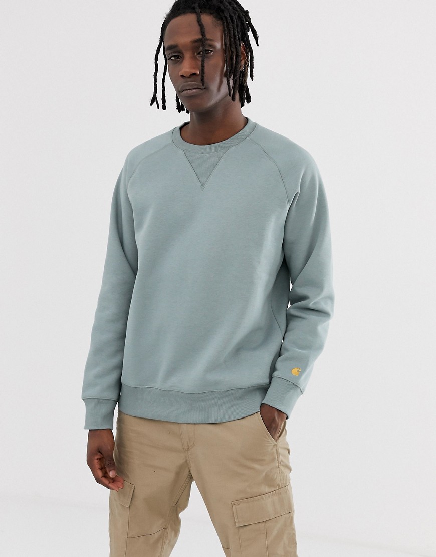 Carhartt WIP Chase sweat in cloudy blue