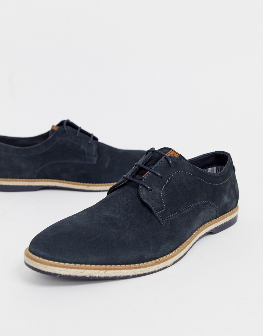 Base London Kinch lace ups in navy suede
