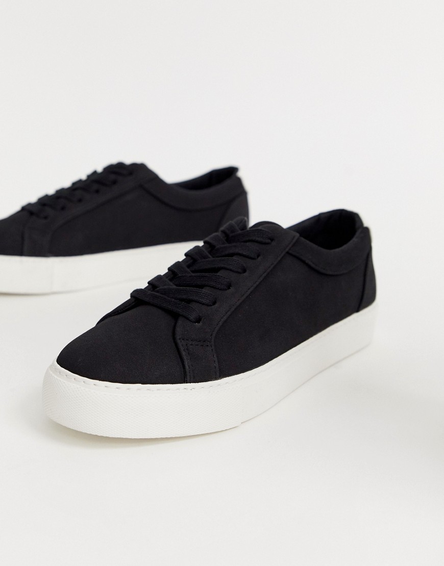 ASOS DESIGN Vegan trainers in black with chunky sole