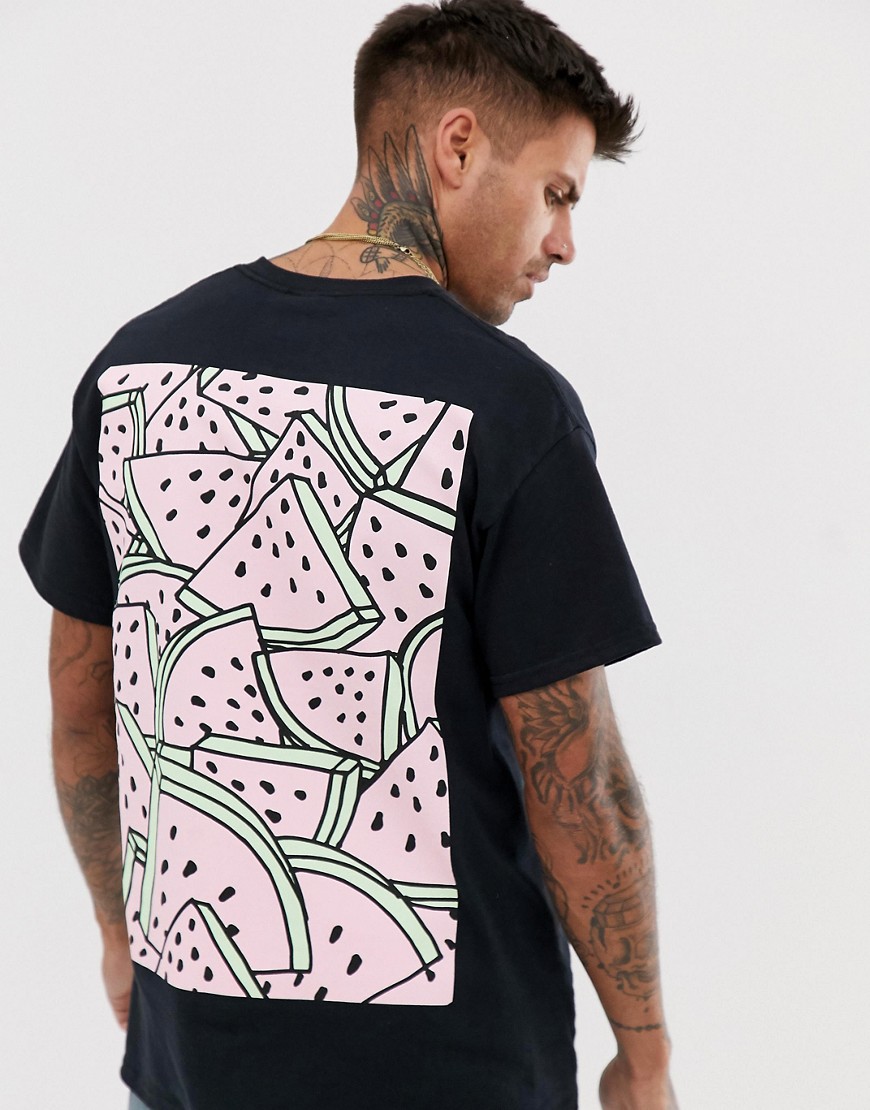 New Love Club melon back print t-shirt in oversized