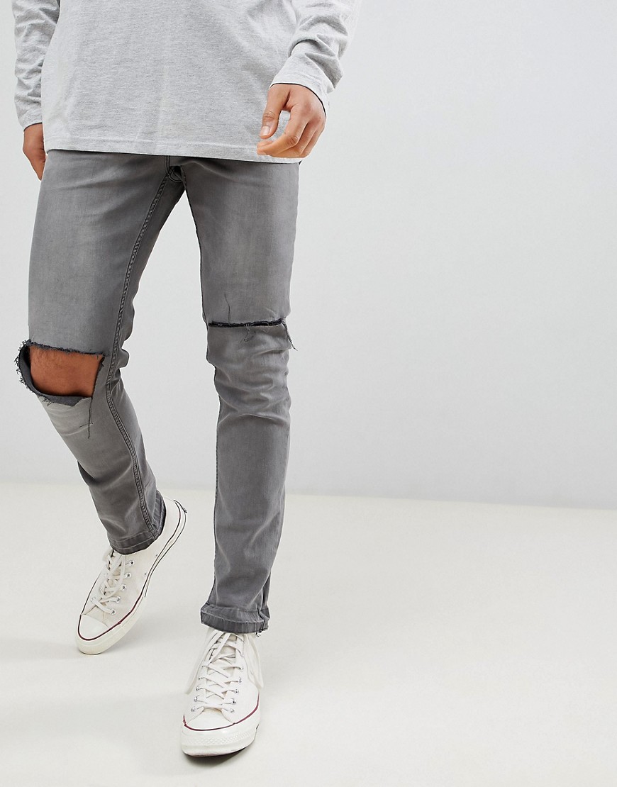 Antioch Ripped Skinny Jeans with Unrolled Hem