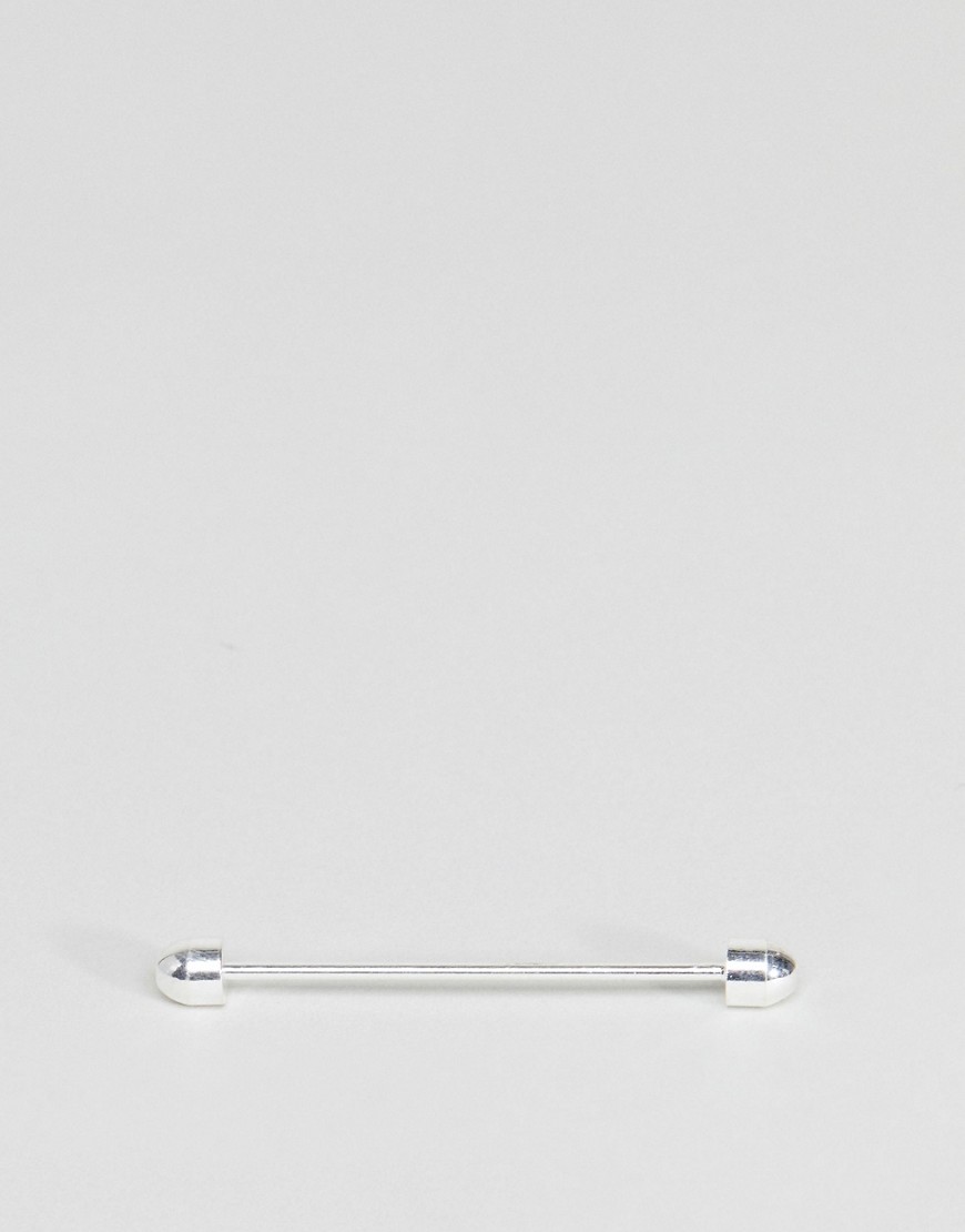 Asos Design Collar Bar In Silver Tone - Silver