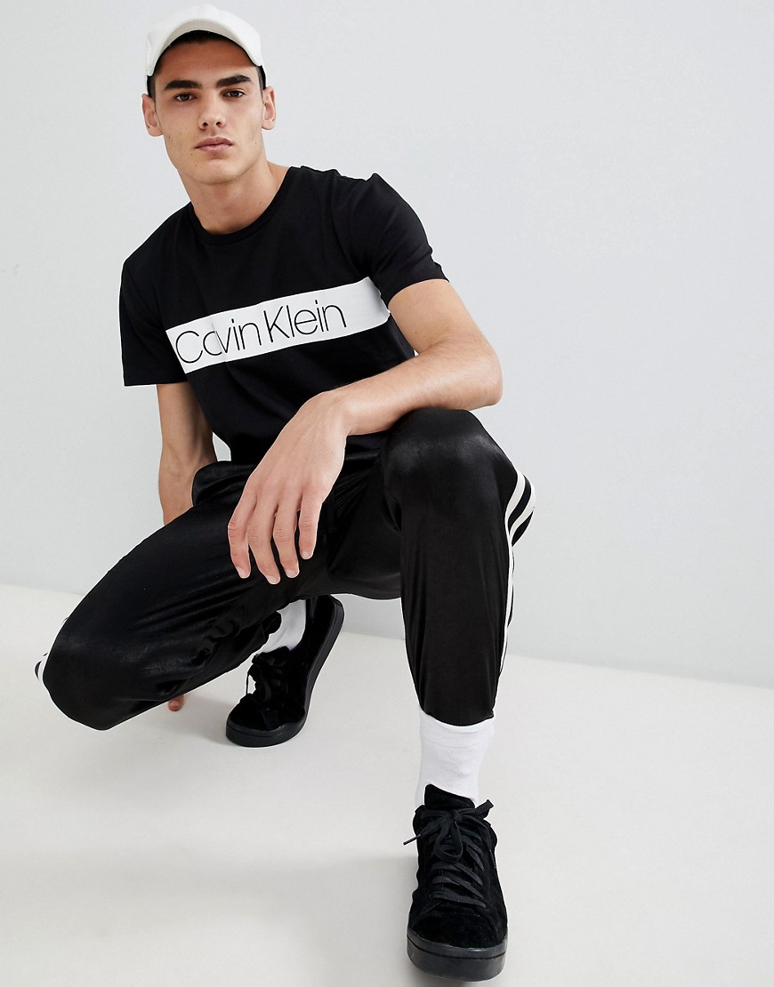 Calvin Klein stripe logo t-shirt black