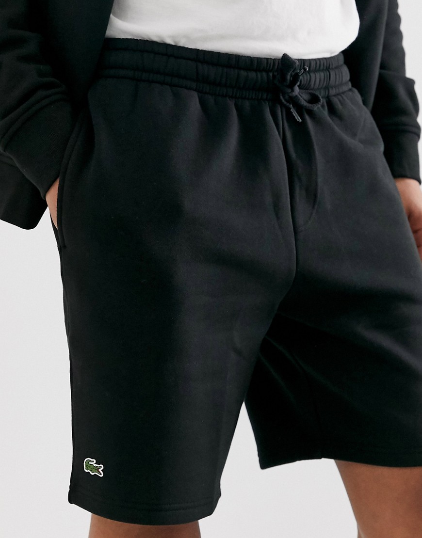 Lacoste logo jersey shorts in black