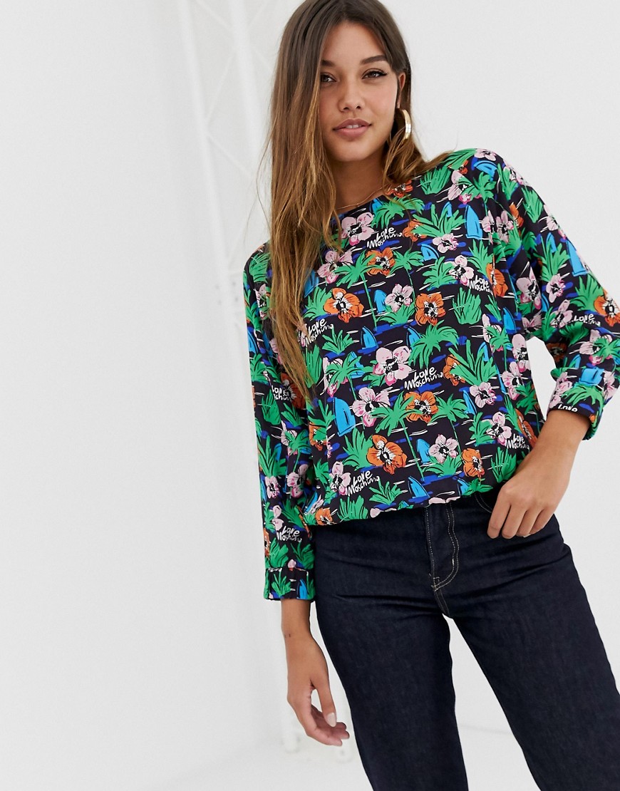 Love Moschino hawaiian print blouse