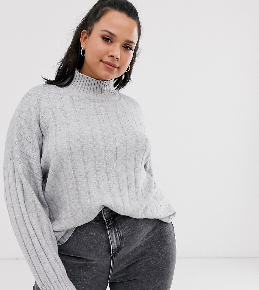 Micha Lounge Curve high neck jumper in rib knit co-ord
