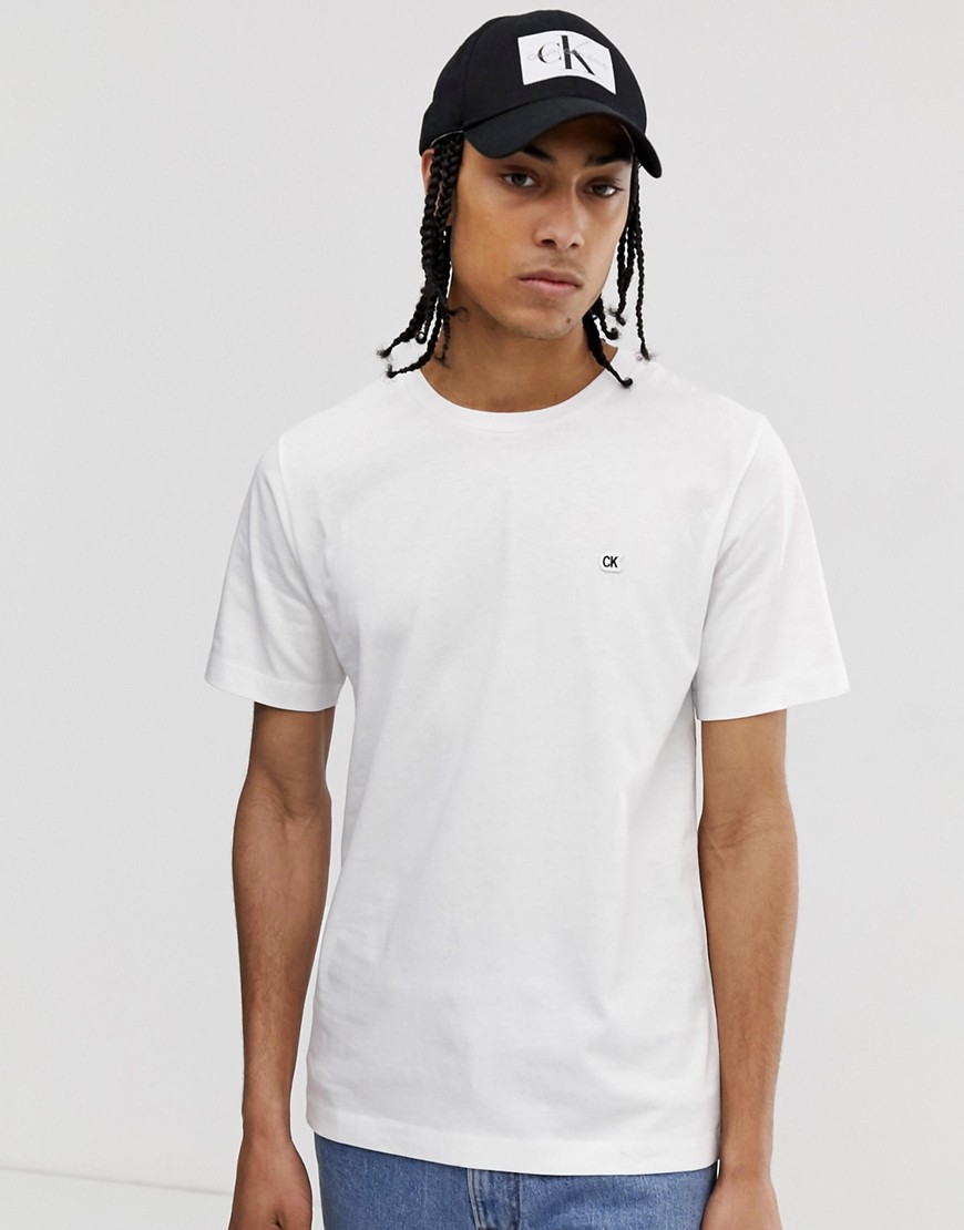 Calvin Klein Jeans small badge logo t-shirt in white