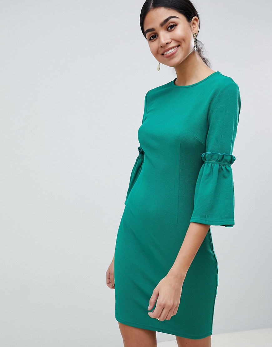 AX Paris Long Sleeve Shift Dress With Tie Detail