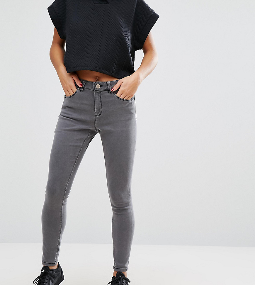 ASOS PETITE Ridley High Waist Skinny Jeans in Slated Grey - Grey