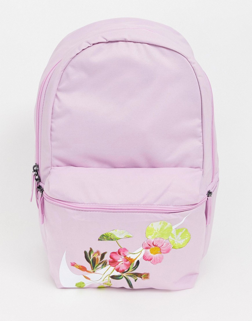 Nike Pink Heritage Floral Logo Backpack