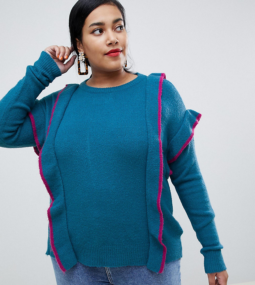 Junarose frill detail knitted jumper