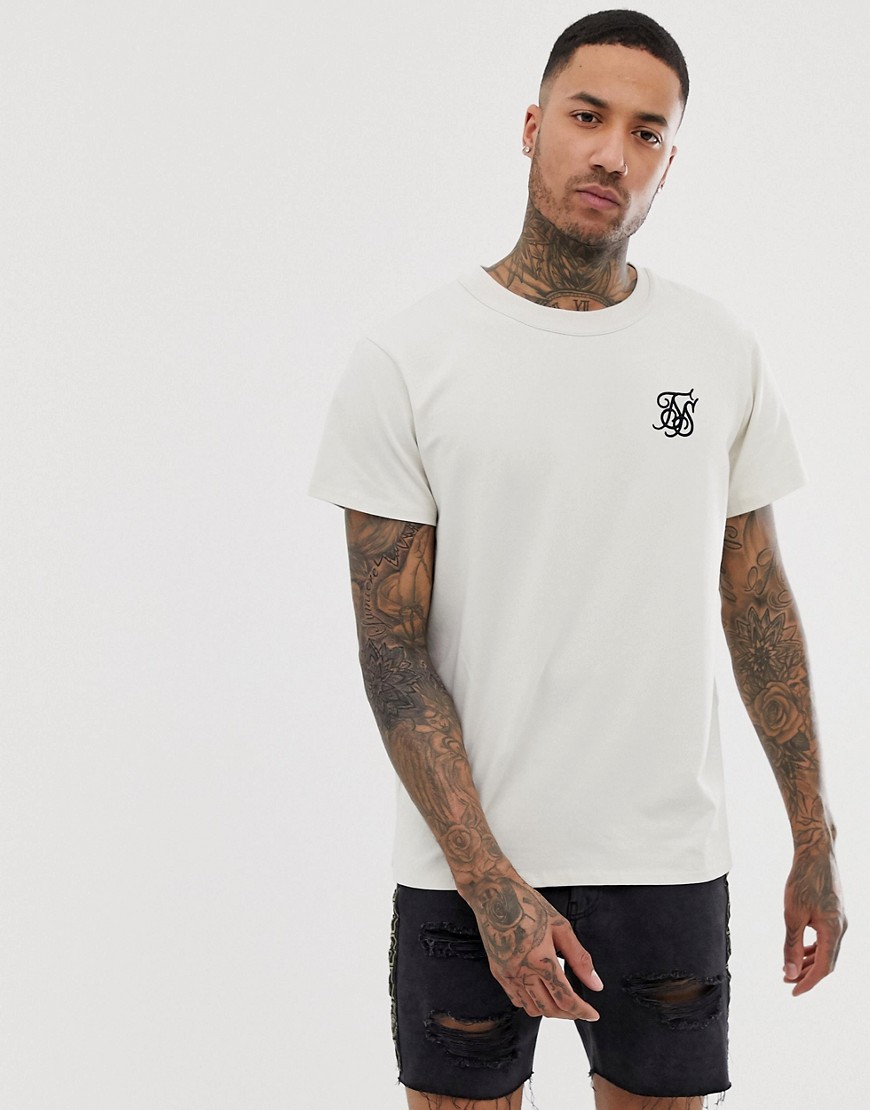 SikSilk oversized t-shirt in white with logo
