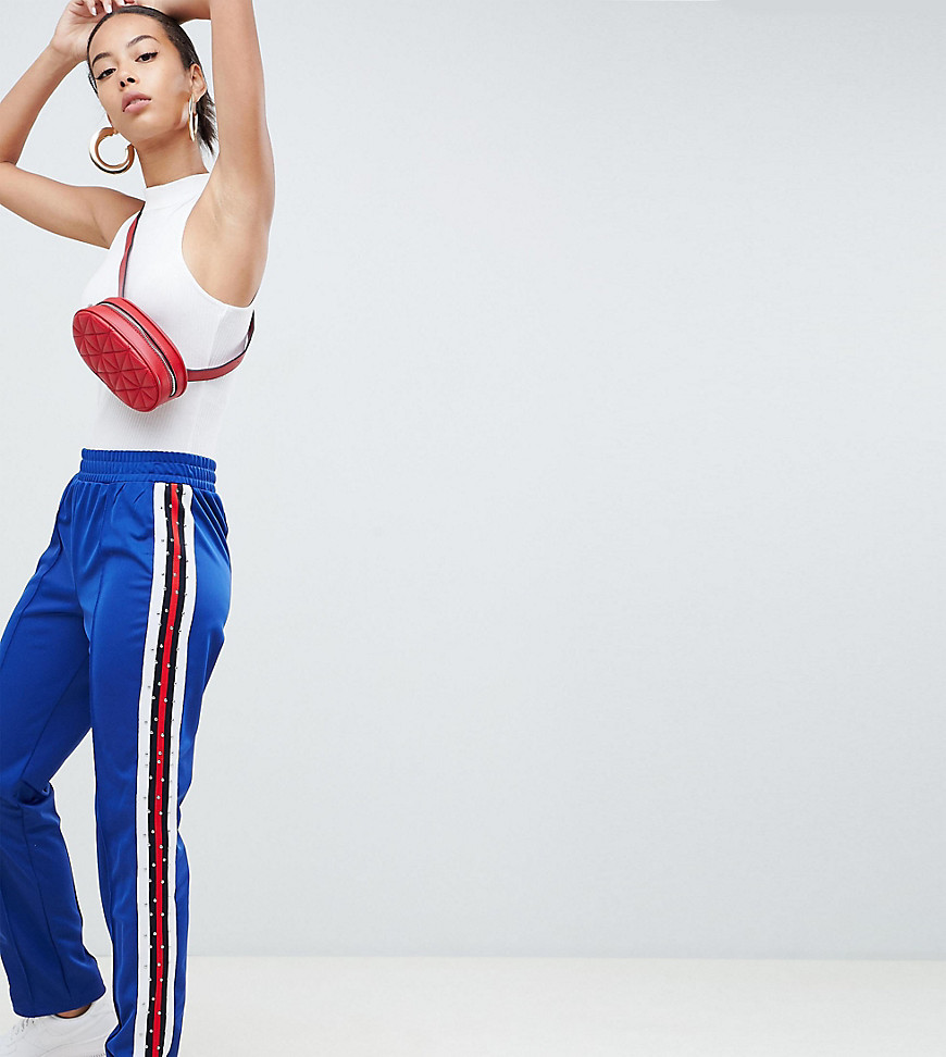ASOS DESIGN TALL Track Pants with Studded Side Tape