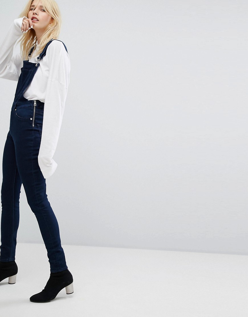 Cheap Monday Skinny Dungaree - Solid blue