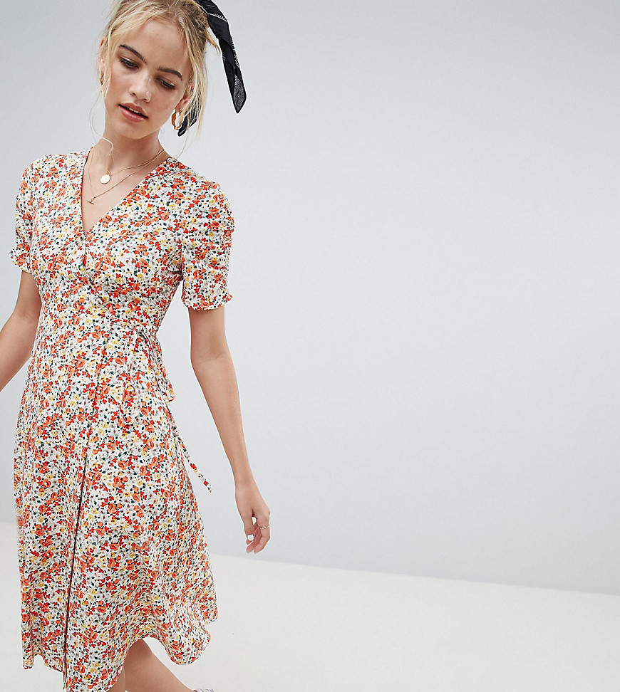 Reclaimed Vintage inspired midi dress in floral print