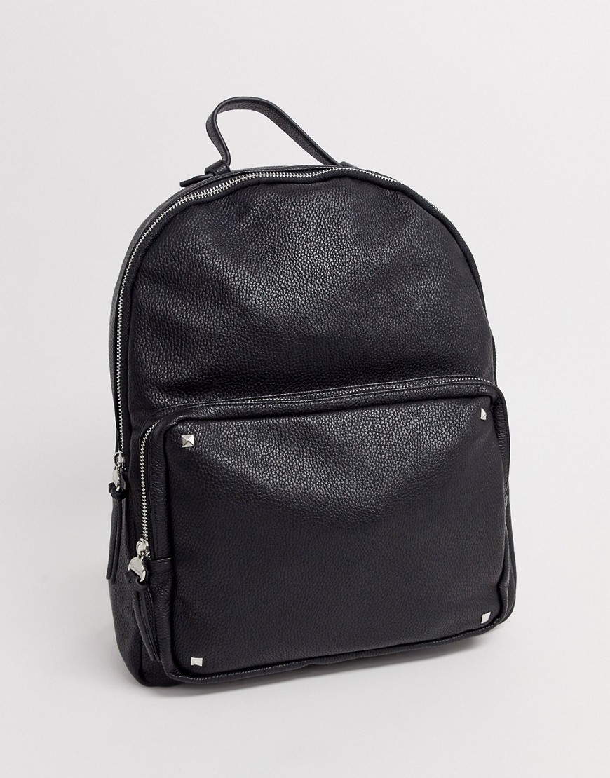 Stradivarius backpack with studs in black