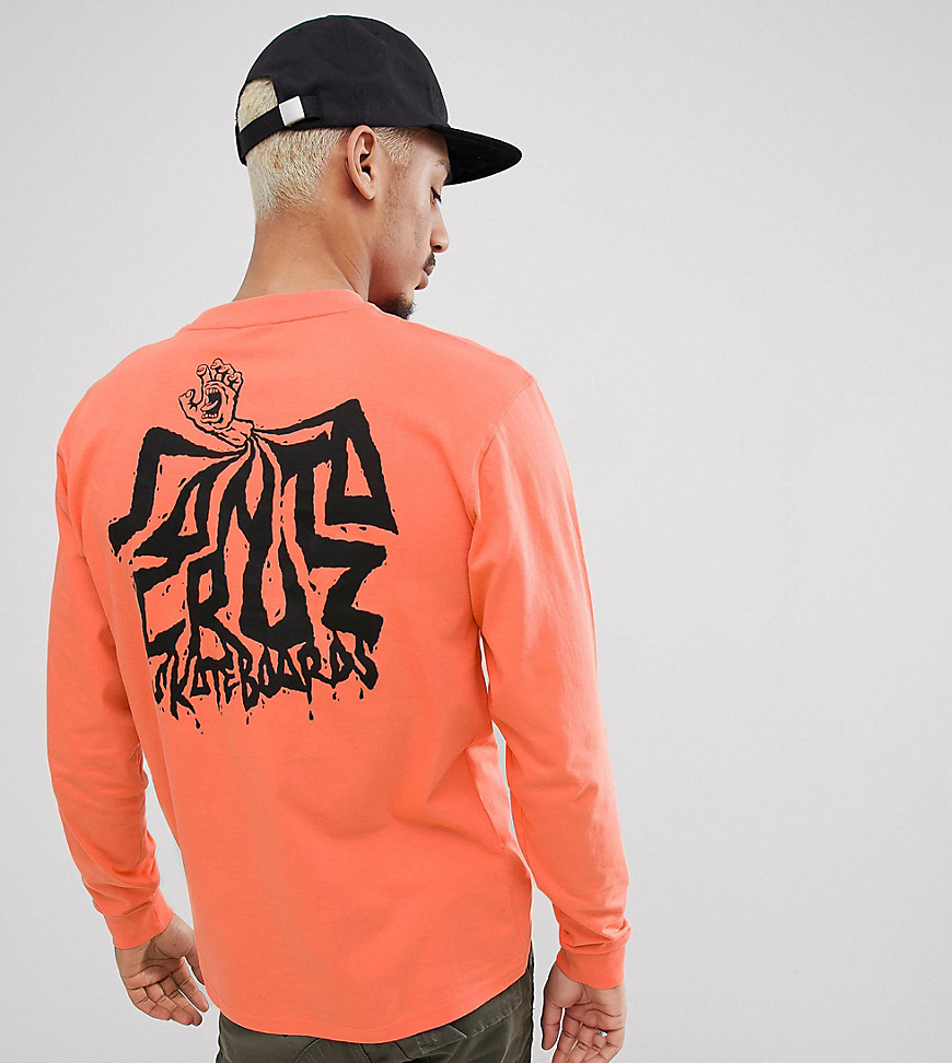 Santa Cruz Spill Long Sleeve T-Shirt In Orange Exclusive To ASOS - Orange