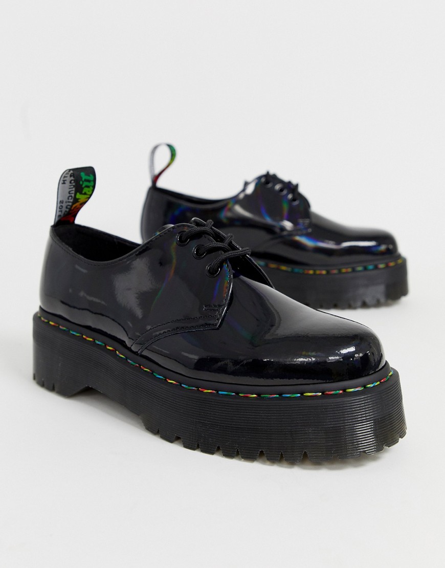 Dr Martens 1461 Quad shoes in black rainbow