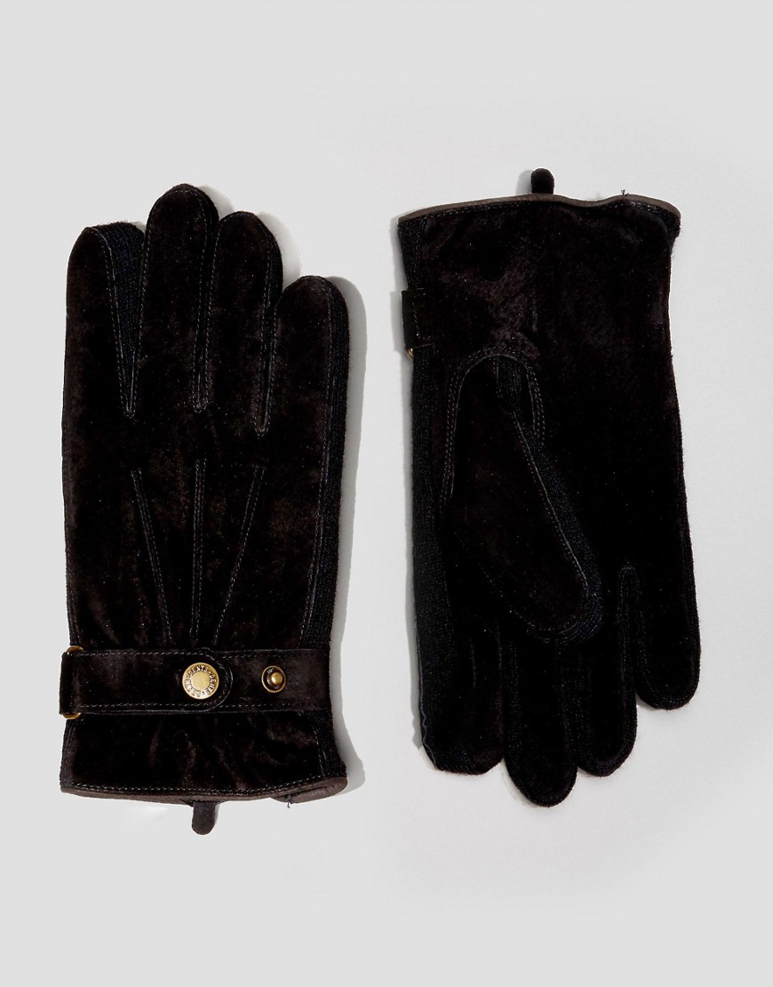 Черные замшевые перчатки Dents Chester - Черный 