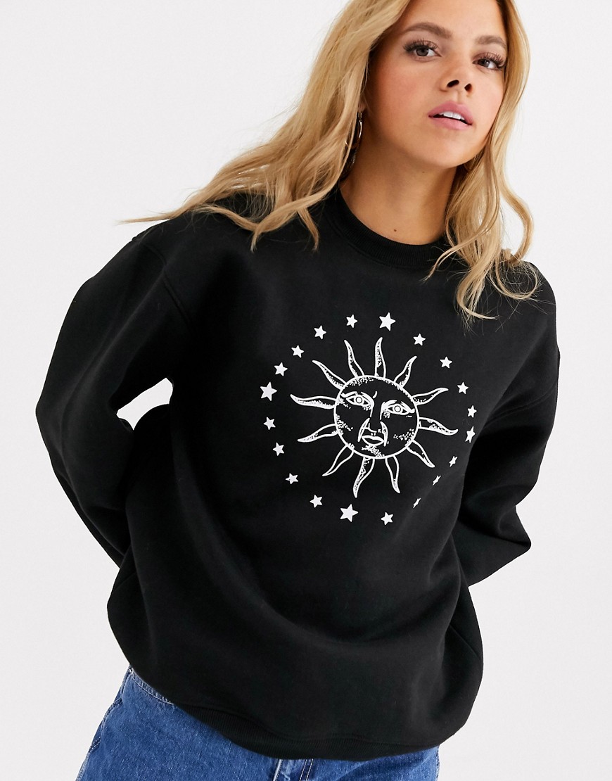 Daisy Street relaxed sweatshirt with solstice print