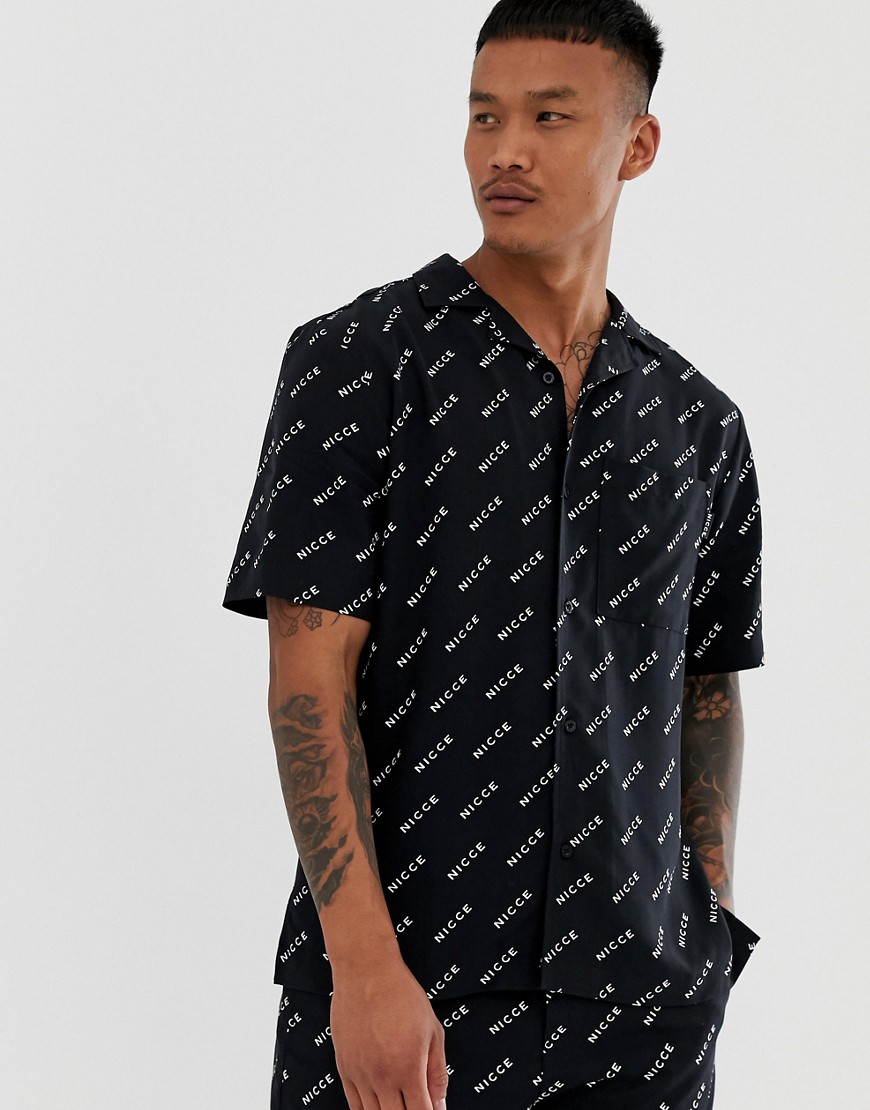 Nicce co-ord shirt with all over logo print