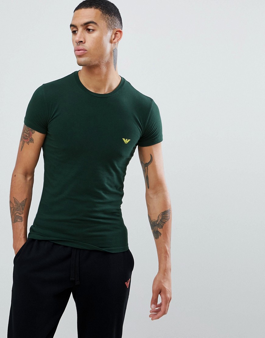 Emporio Armani slim fit back logo lounge t-shirt in green