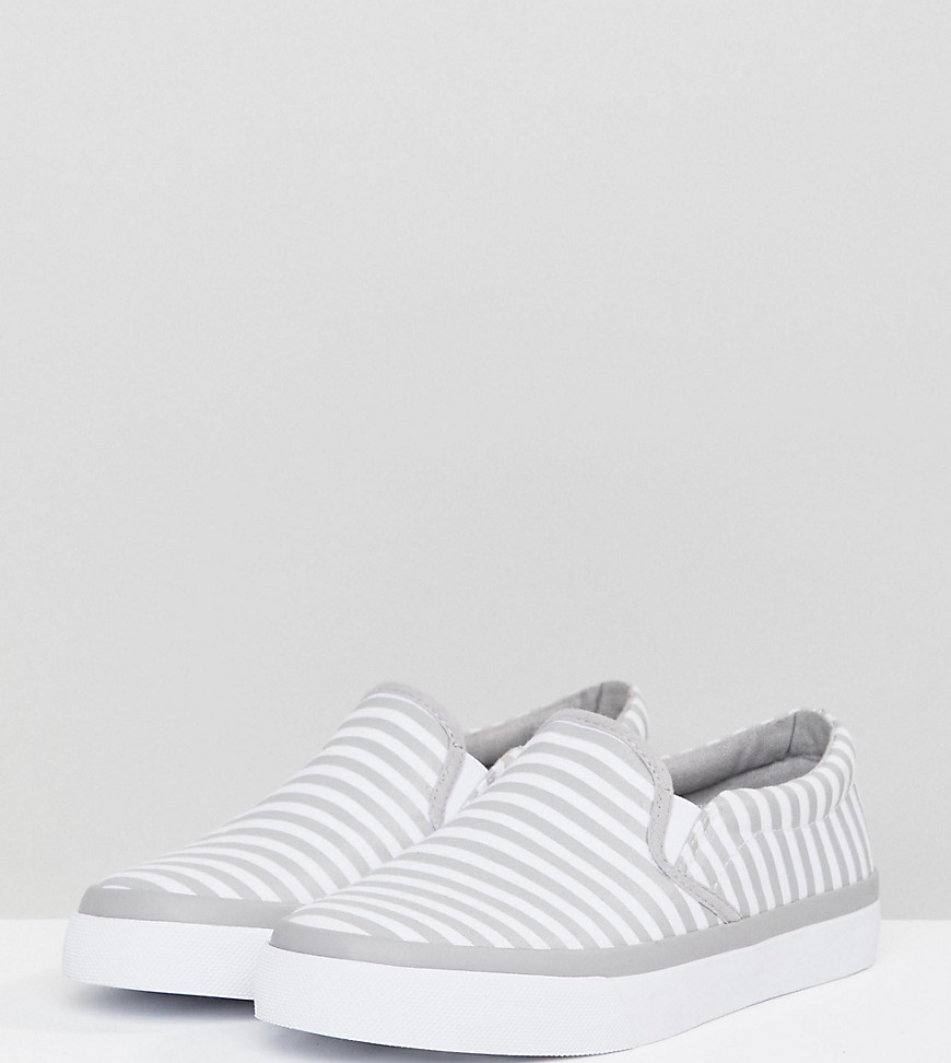 Asos Design Dab Stripe Sneakers - Gray In White