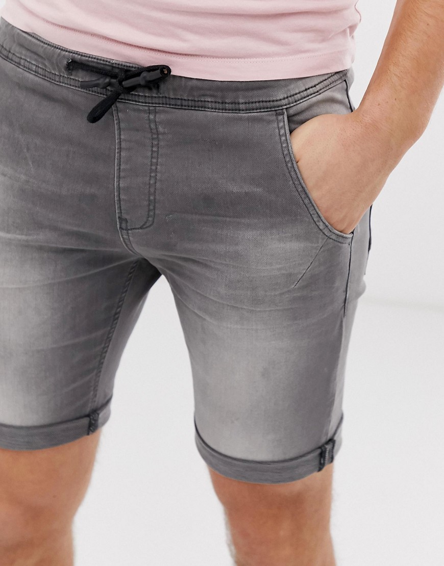 Tom Tailor drawstring denim shorts light grey