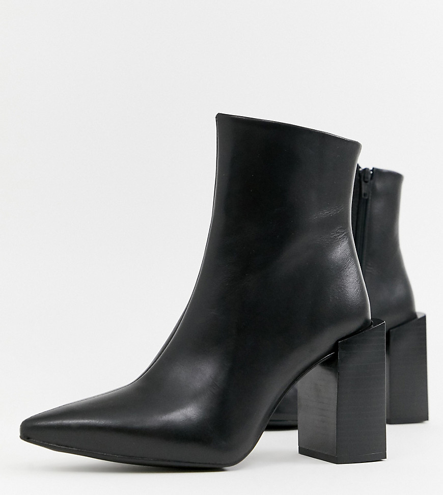 Depp wide fit leather block heeled boots