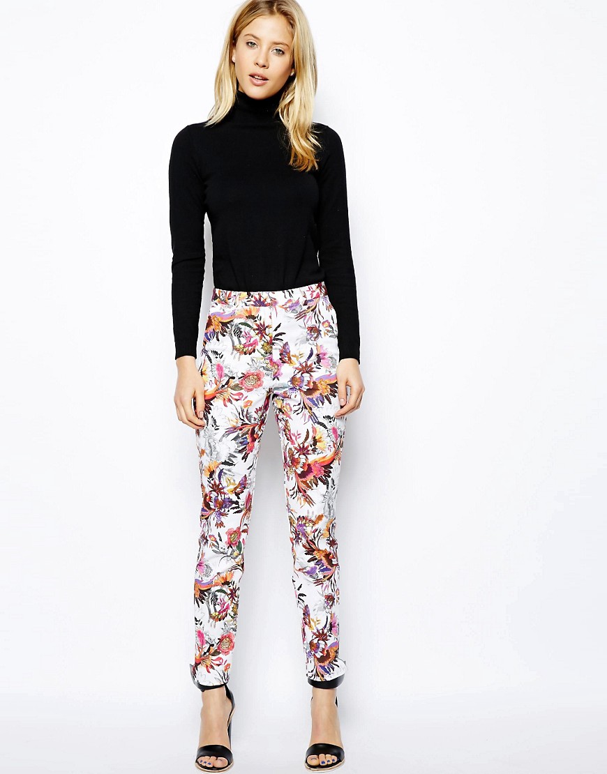 ASOS Premium Trousers in Bright Floral Print - Multi
