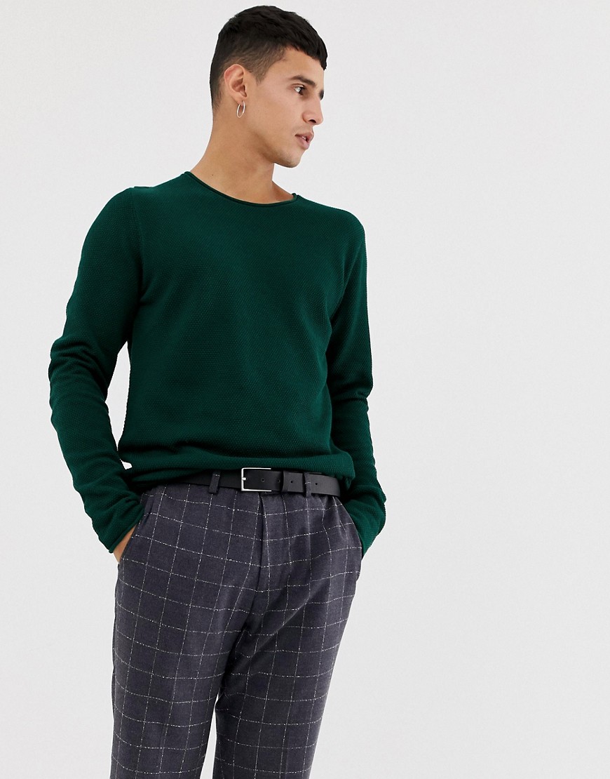 Selected Homme crew neck jumper in green