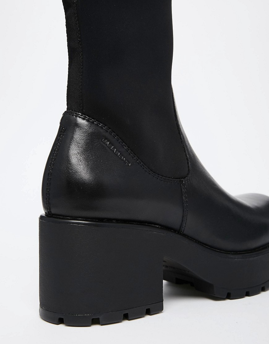 Image 2 of Vagabond Dioon Black Leather Mix Ankle Boots