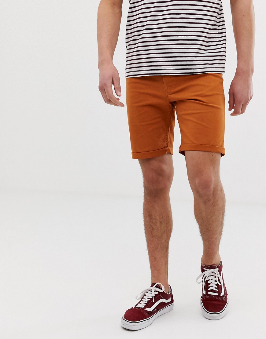 Jack & Jones 5 pocket shorts in orange