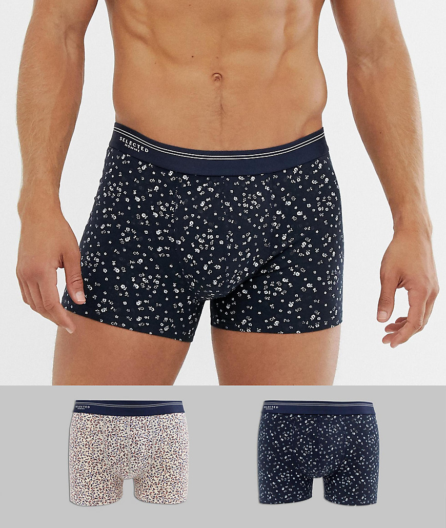 Selected Homme 2 pack printed trunks