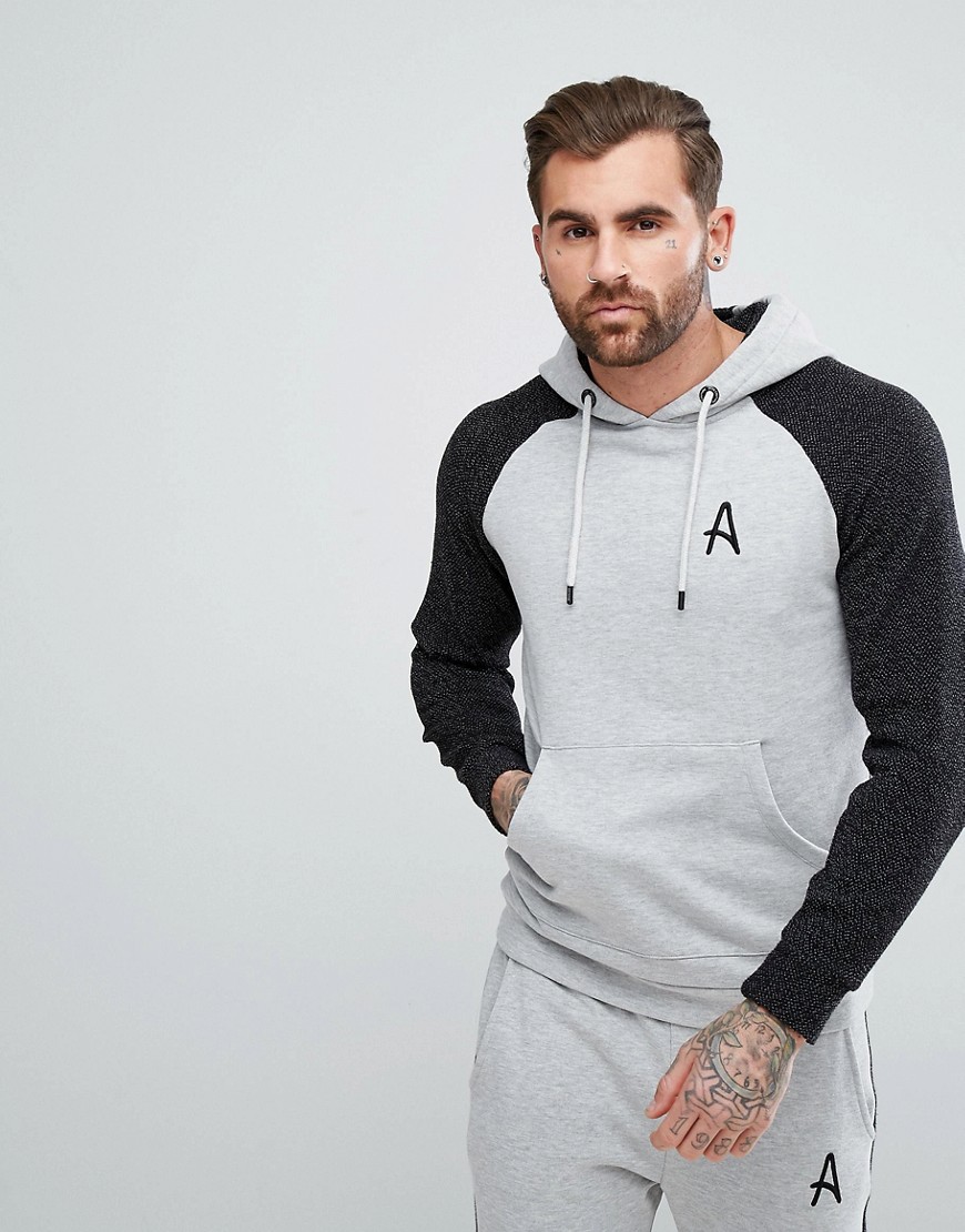 Aces Couture Muscle Hoodie In Grey