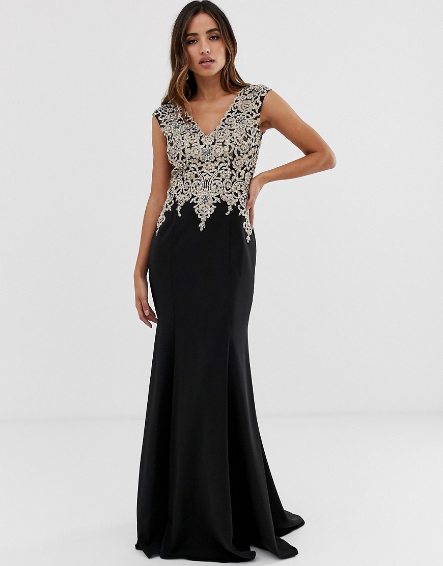 Jovani embellished top maxi dress with fitted skirt
