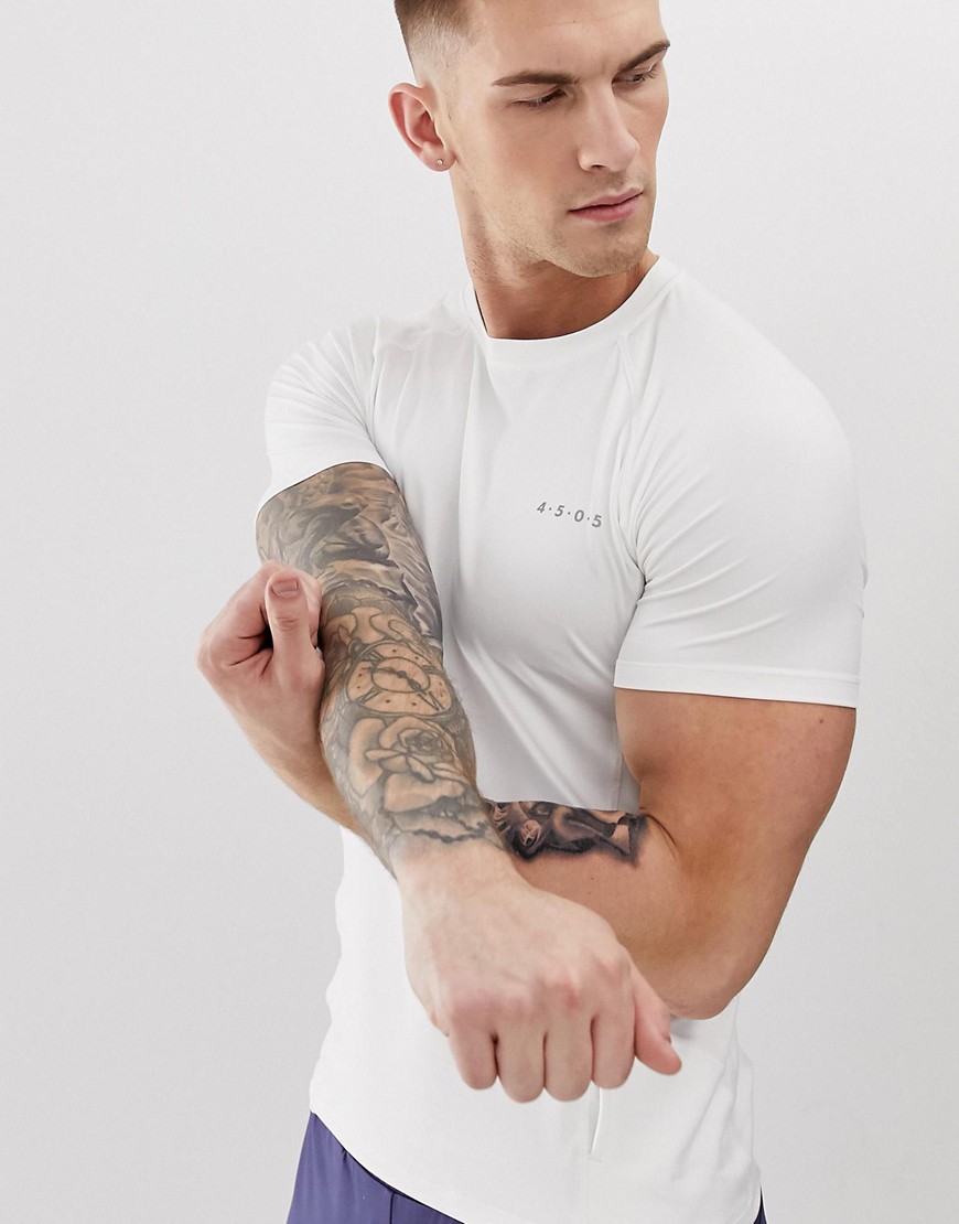 ASOS 4505 muscle training t-shirt with quick dry in white