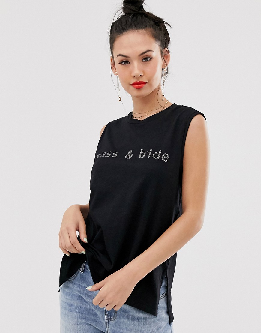 Sass & Bide logo tank t-shirt