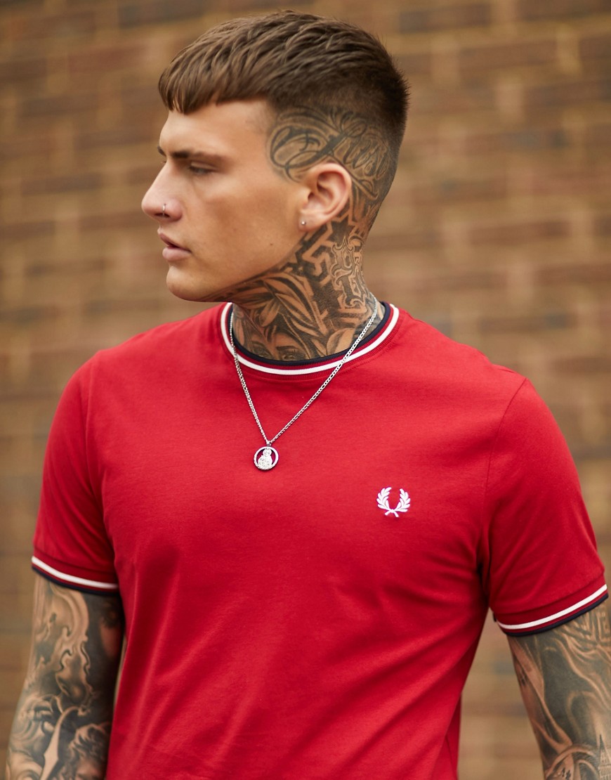 Fred Perry twin tipped ringer t-shirt in red