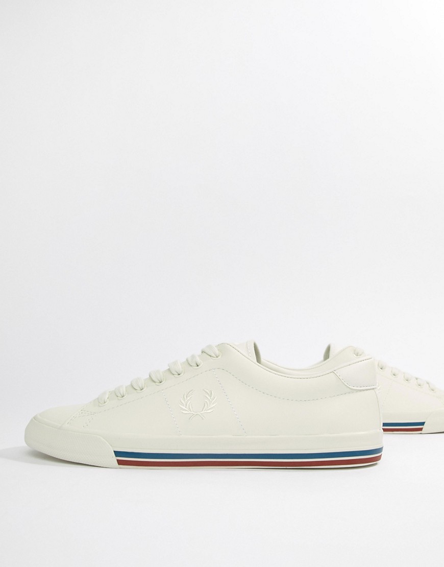 Fred Perry underpsin leather trainers in white