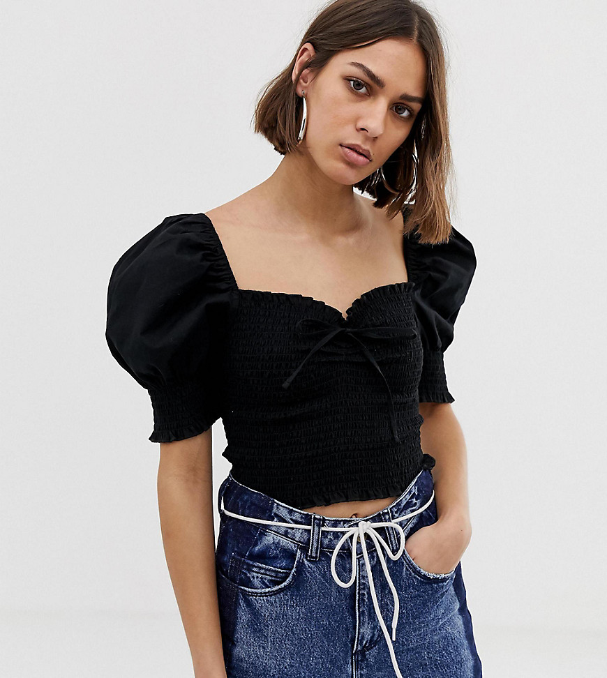COLLUSION ruched milkmaid top