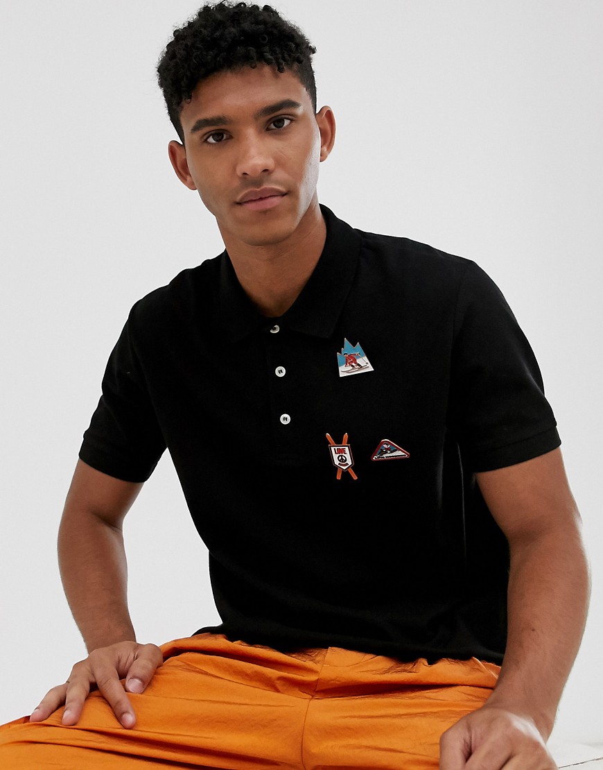 Love Moschino regular fit polo shirt with pins