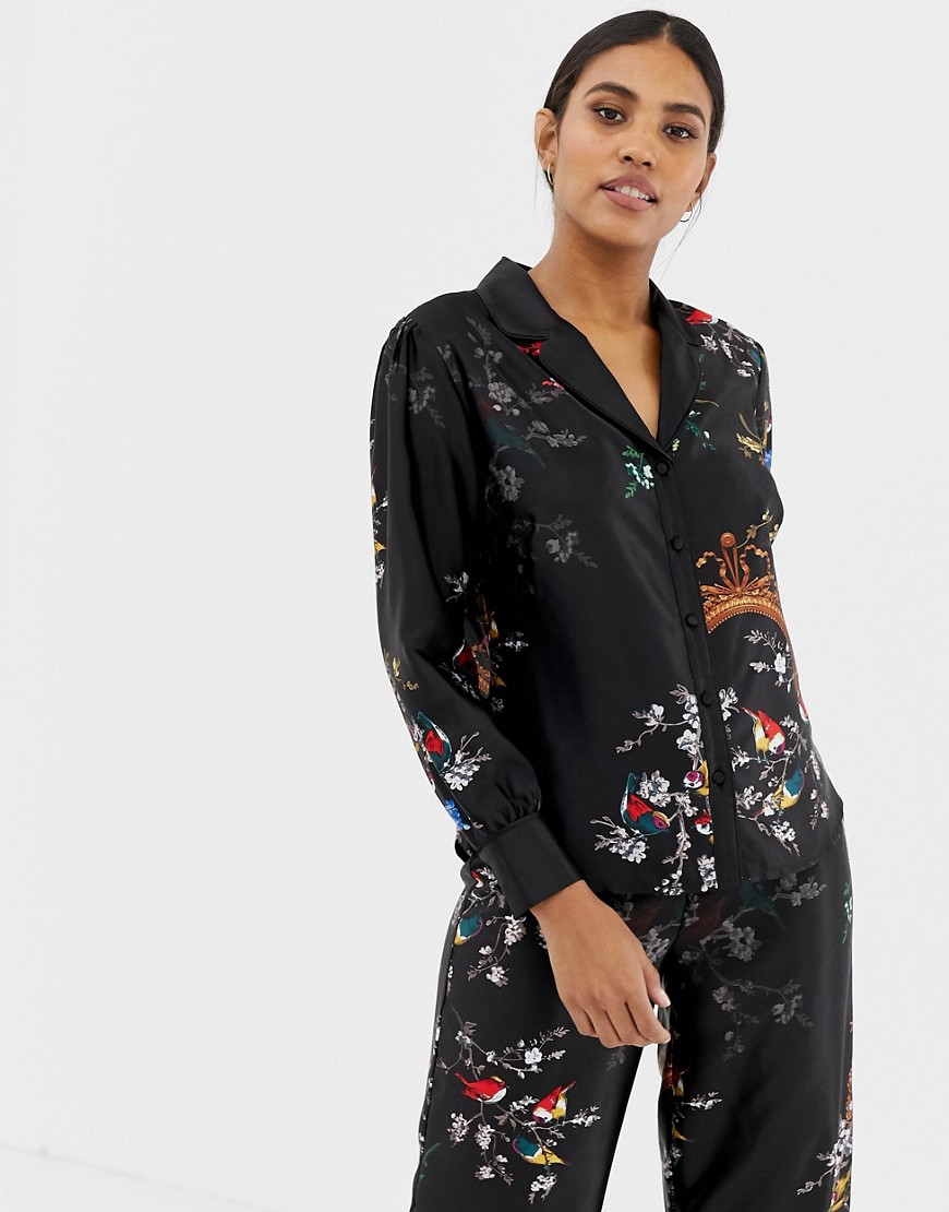 B By Ted Baker Opulent Fauna Revere Pyjama Top